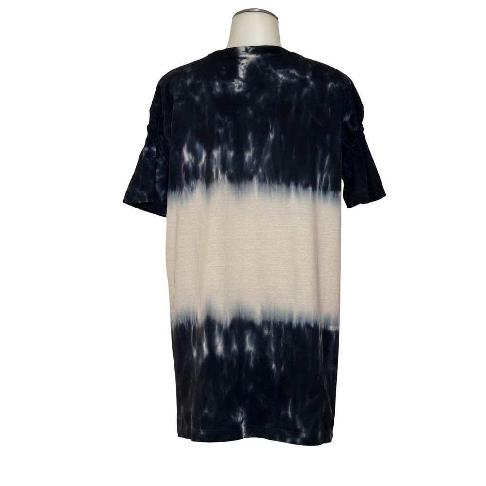 Affliction Graphic T-Shirt Women XL Black Tie Dye Rhinestone Braided Sleeve EUC - Picture 3 of 10